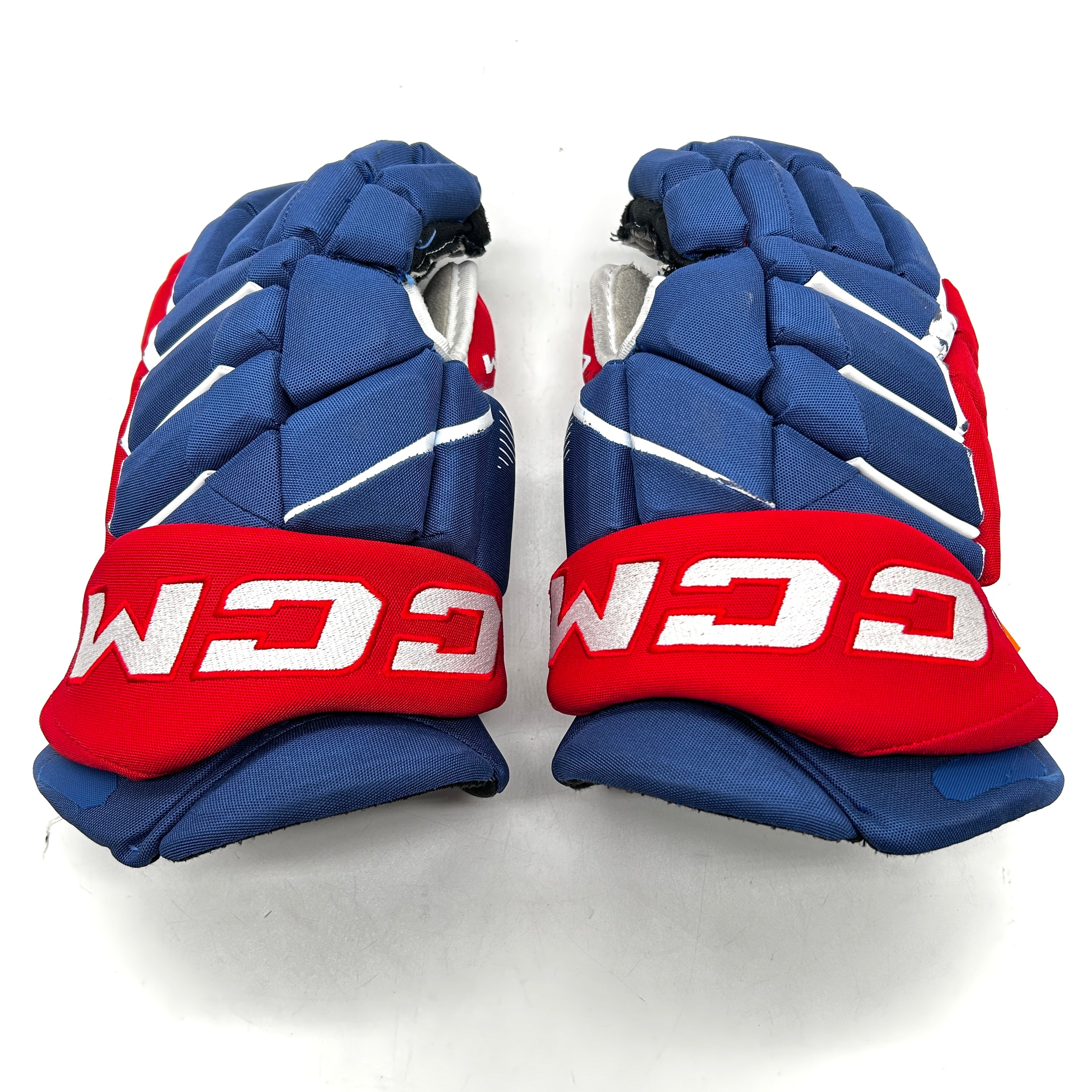 CCM HGJS - Used NHL Pro Stock Hockey Glove - Montreal Canadiens (Blue/White/Red) #4